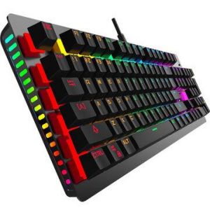 JUEXIE F60 Wired Mechanical Keyboard 104 Keys Blue Switch Waterproof RGB Lighting E-Sport Gaming Mechanical Keyboard