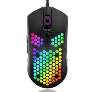 ZIYOULANG M5 Wired Game Mouse Breathing RGB Colorful Hollow Honeycomb Shape 12000DPI Gaming Mouse USB Wired Gamer Mice for Desktop
