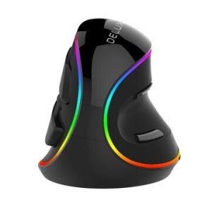 Delux M618 PLUS Wired Vertical RGB Gaming Mouse 6 Buttons 4000DPI Ergonomics Optical Right Hand Mice For PC Laptop