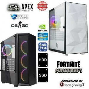 PC GAMING COMPUTER FISSO LED RGB i5 8GB 16GB RAM SSD HD NVIDIA PERSONALIZZABILE