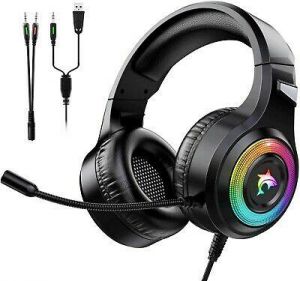 bigstore cellphone headset Gaming Headset with Mic | PC PS4 PS5 Xbox | Noise Cancelling | Over-Ear | LED