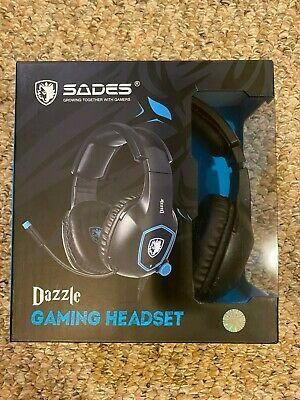 SADES Dazzel Surround Sound Gaming Headset - Black, USB, Flexible Microphone