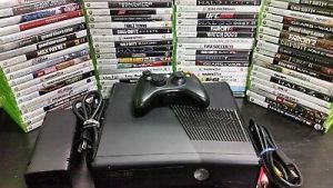 Microsoft Xbox 360 S E 250 GB HDD Video Game Console Bundle HDMI w/ 5 FREE GAMES