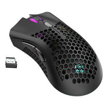 bigstore mouse K-snake BM600 2.4G Wireless Rechargeable Mouse Hollow Honeycomb 1600DPI 7 Buttons Ergonomic RGB Optical Mice for Computer Laptop P